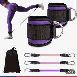 Black Ankle Resistance Bands Set